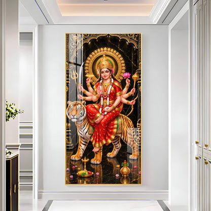 Divine Blessing Durga Premium Acrylic Vertical Wall Art