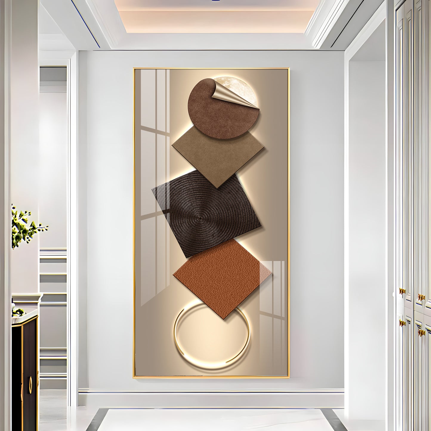 Elegant Geometry Abstract Design Premium Acrylic Vertical Wall Art