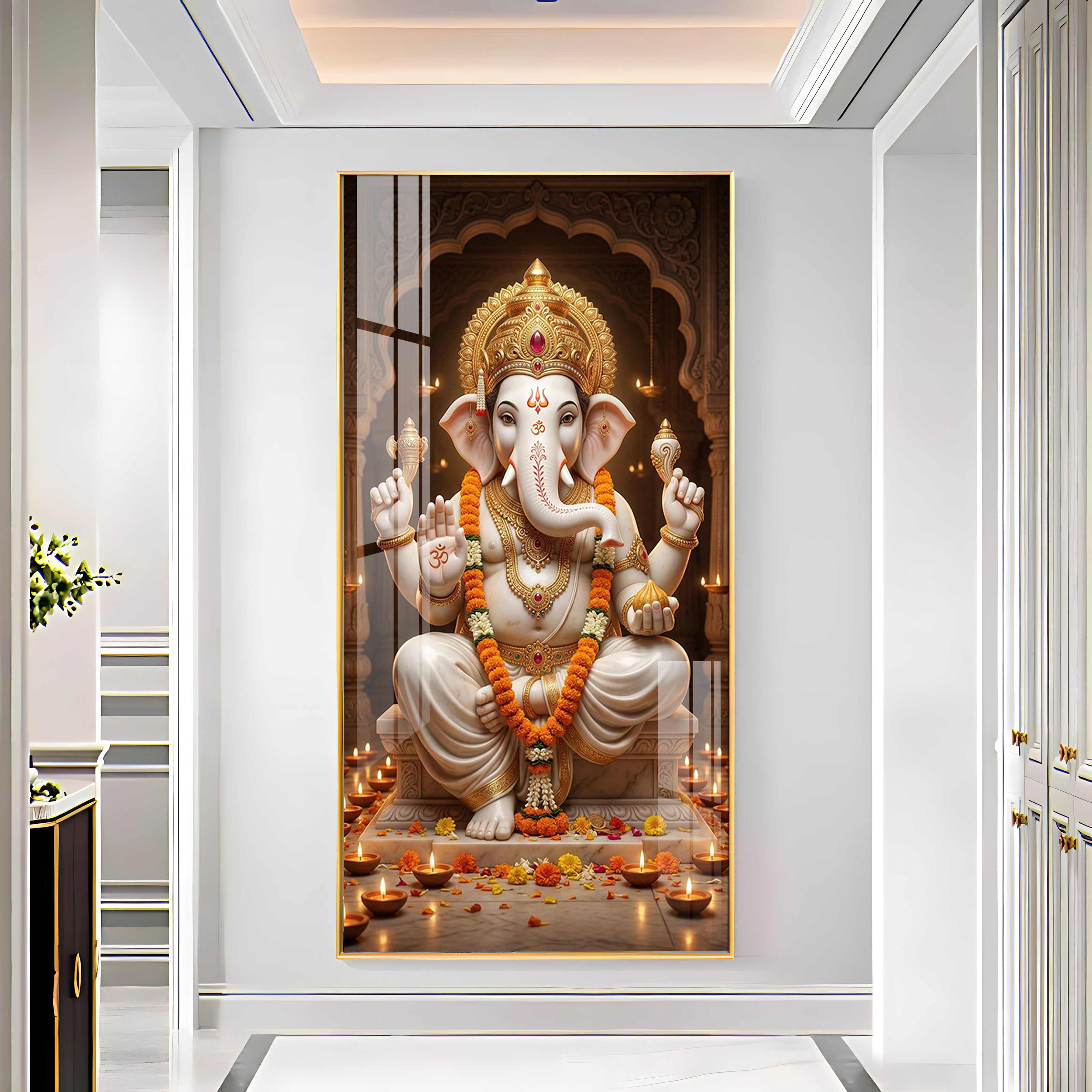Ganesh Ji Eternal Wisdom Premium Acrylic Vertical Wall Art