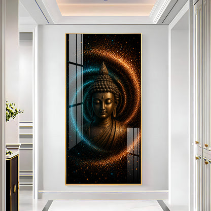 Serene Buddha Cosmic Energy Premium Acrylic Vertical Wall Art