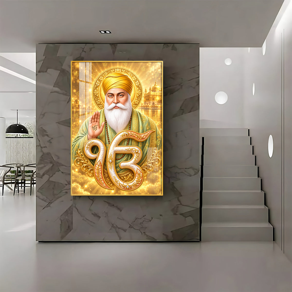 Divine Sri Guru Nanak Dev Ji Premium Acrylic Vertical Wall Art