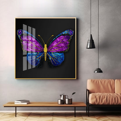 Colorful Butterfly Premium Acrylic Square Wall Art