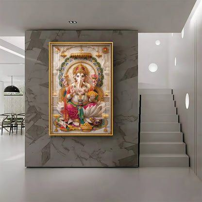 Shree Ganesh Blessings Premium Acrylic Vertical Wall Art