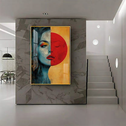 Abstract Serenity Modern Woman Premium Acrylic Vertical Wall Art