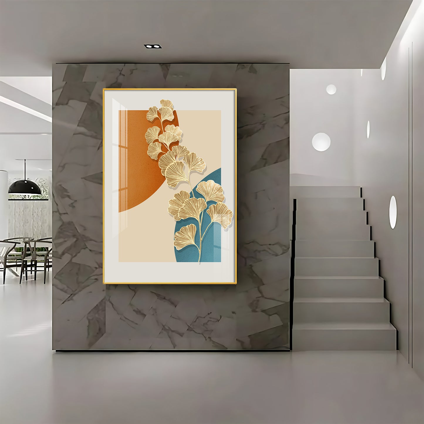 Ginko Leaf Premium Acrylic Vertical Wall Art
