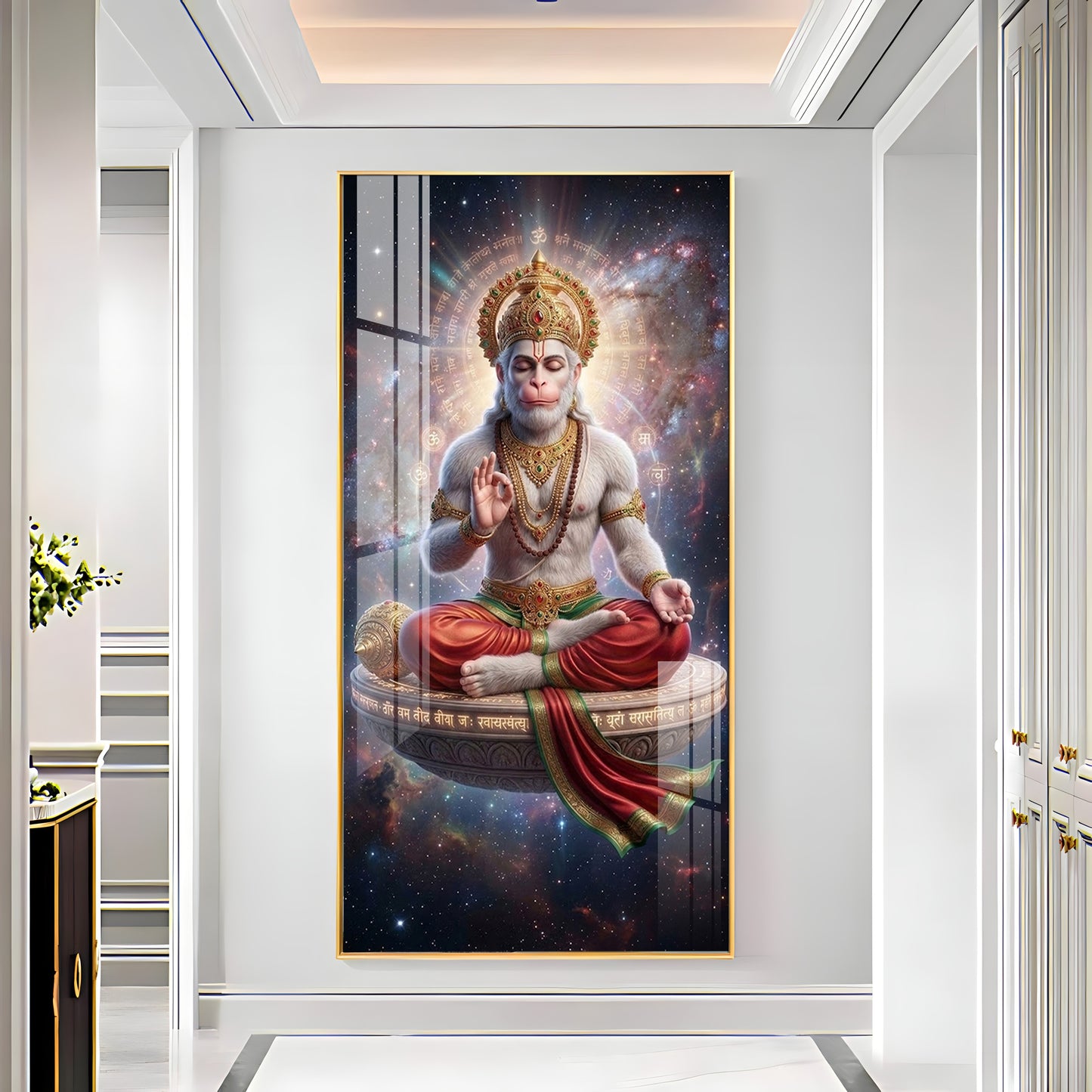 Hanuman in the Cosmos Premium Acrylic Vertical Wall Art