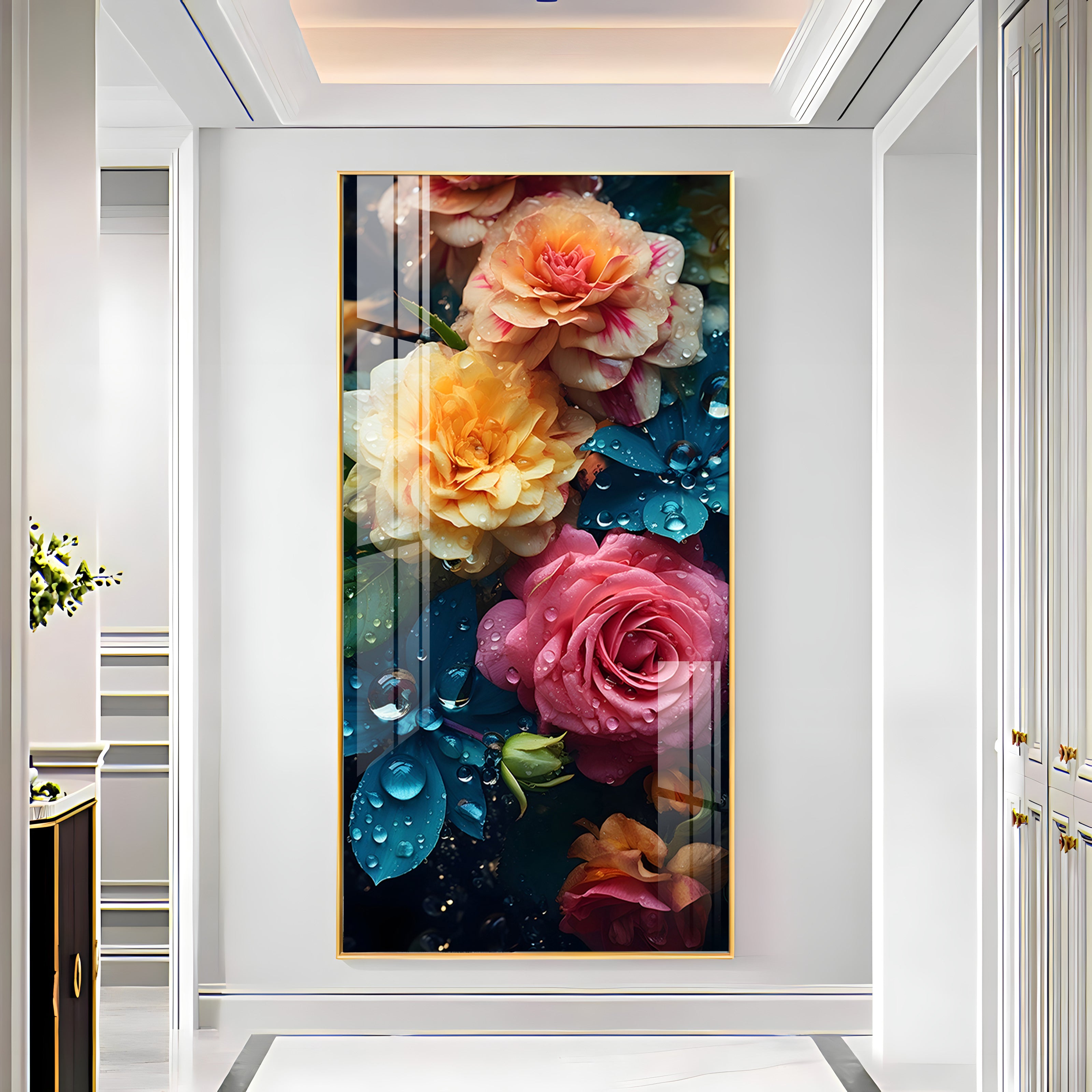 Colorful Flowers Premium Acrylic Vertical Wall Art