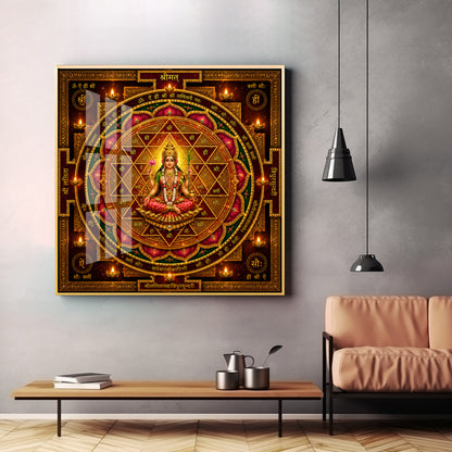 Shri Lalita Tripura Sundari Yantra Premium Acrylic Square Wall Art