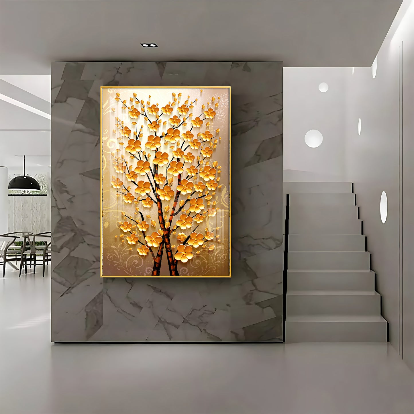 Yellow Flower Plant Premium Acrylic Vertical Wall Art