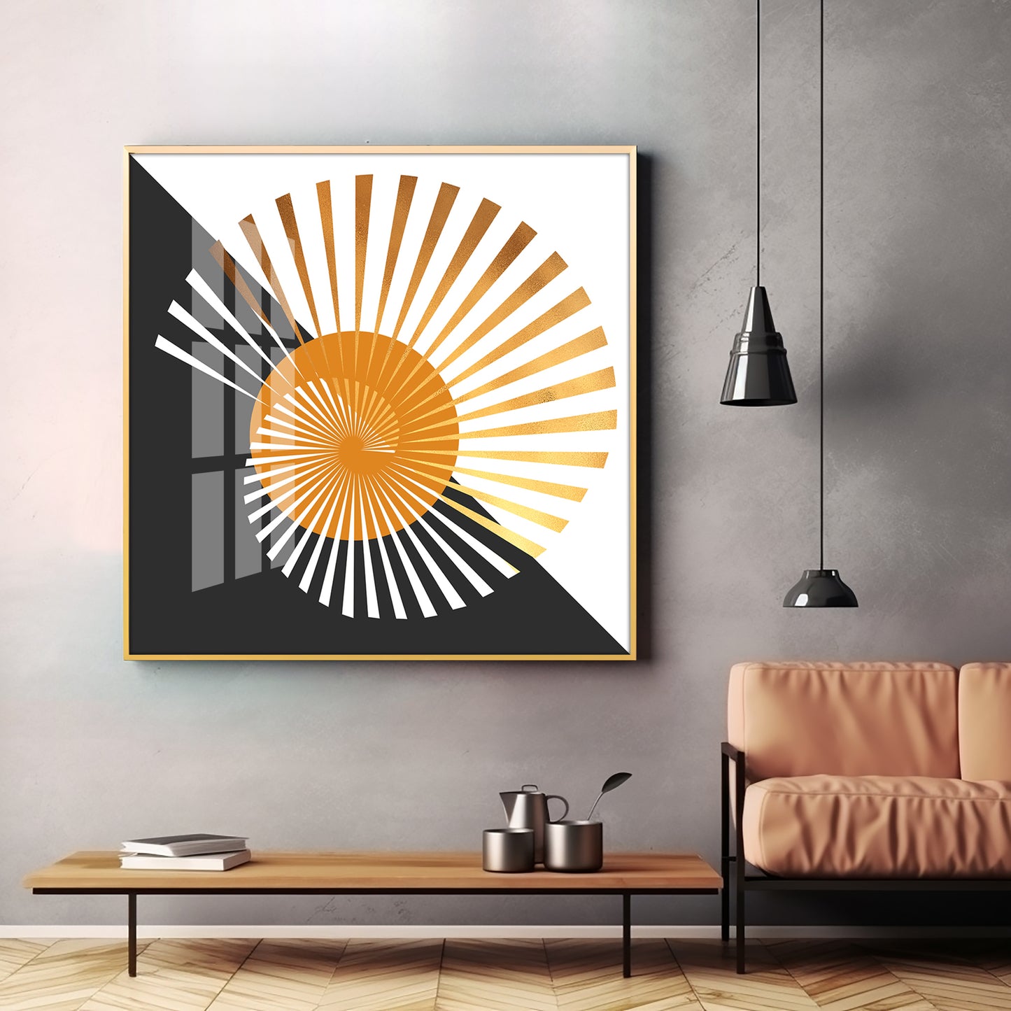 Spiral Or Sunburst Pattern Premium Acrylic Square Wall Art