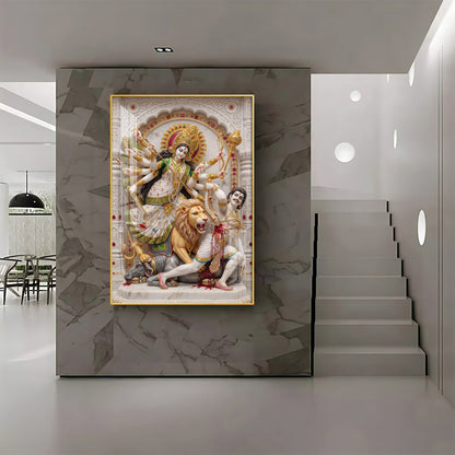 Hindu Maa Goddess Durga Premium Acrylic Vertical Wall Art