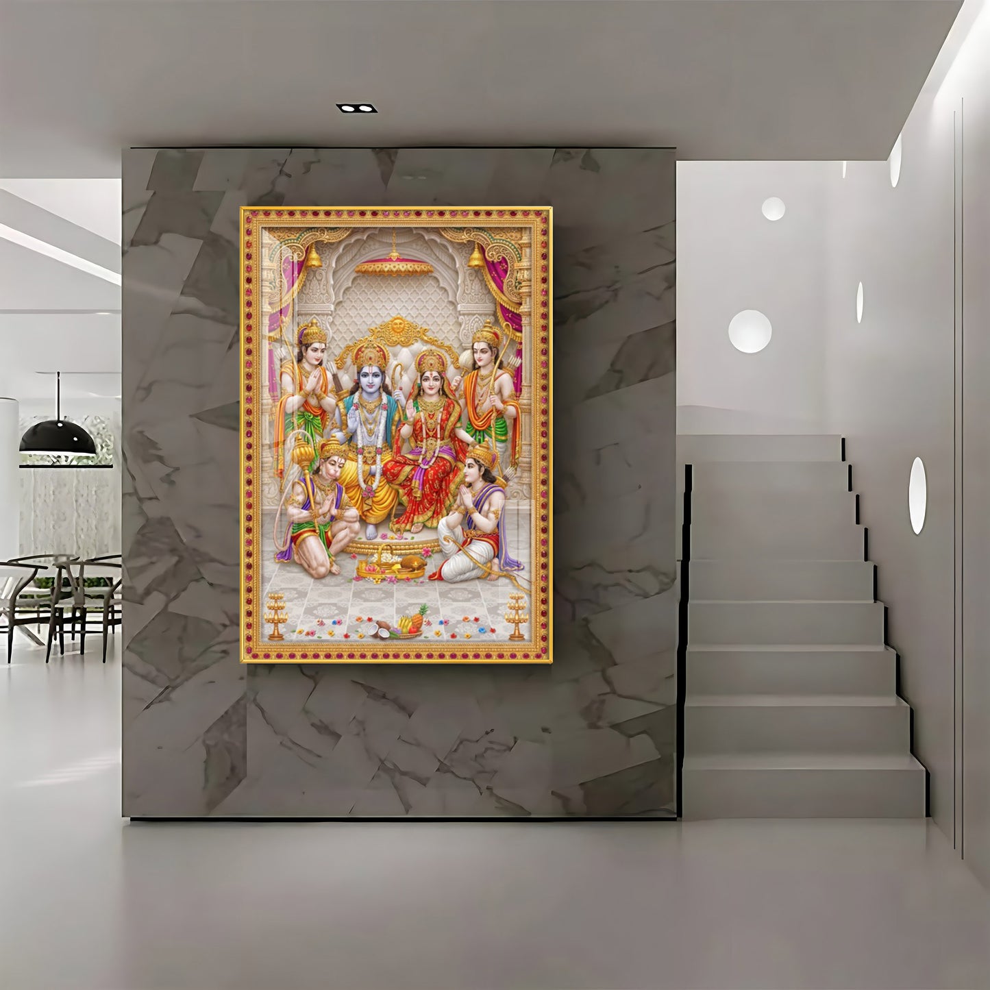 Religious Ram Darbar Premium Acrylic Vertical Wall Art