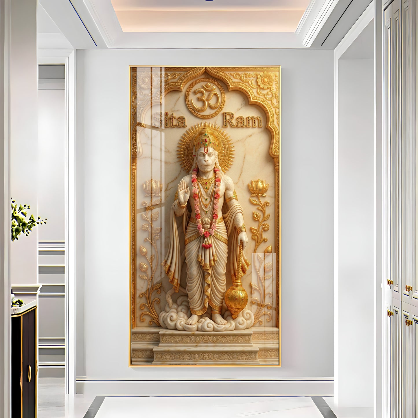 Lord Hanuman's Premium Acrylic Vertical Wall Art