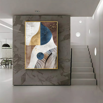 Nordic Modern Geometric Gold Premium Acrylic Vertical Wall Art