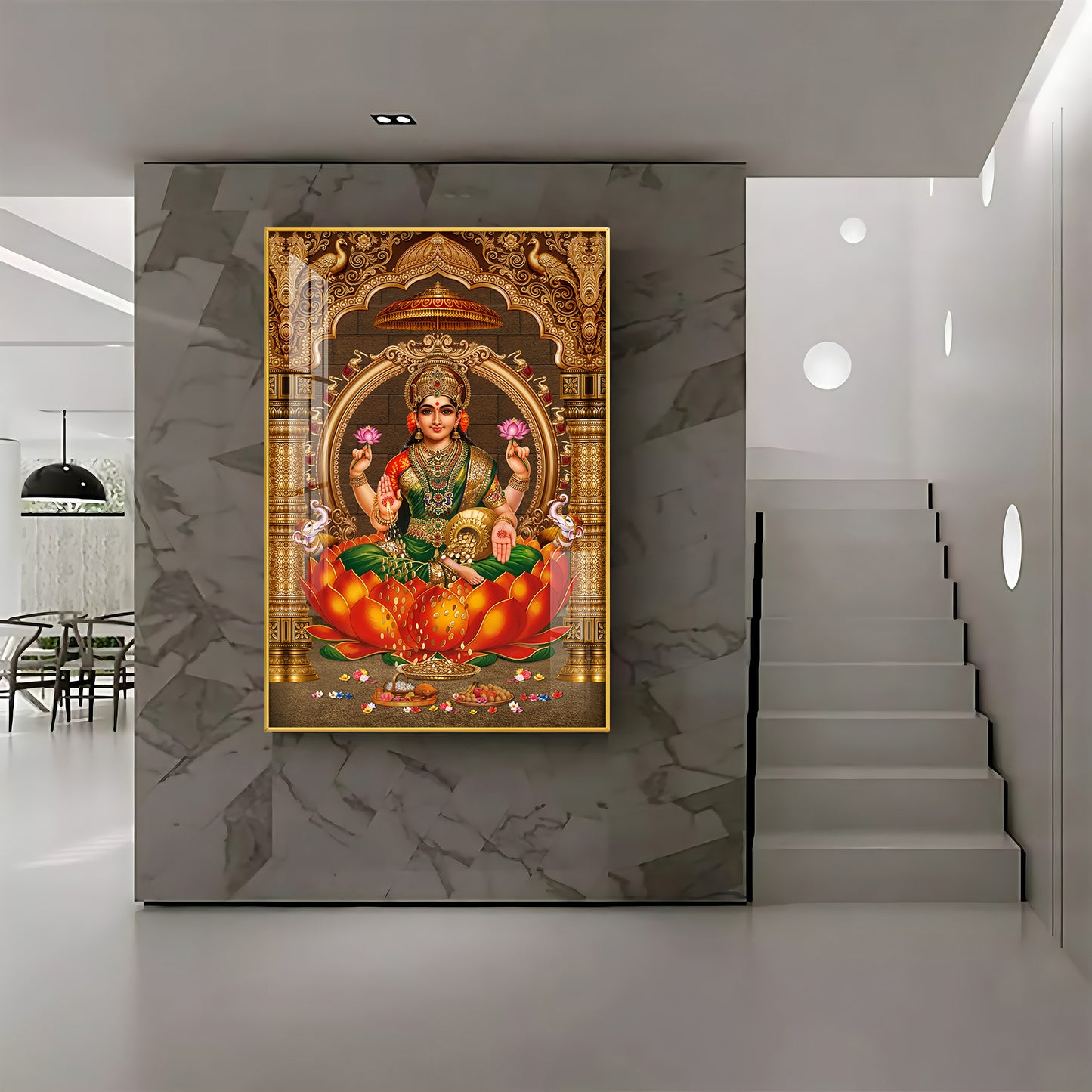 Goddess Lakshmi Premium Acrylic Vertical Wall Art