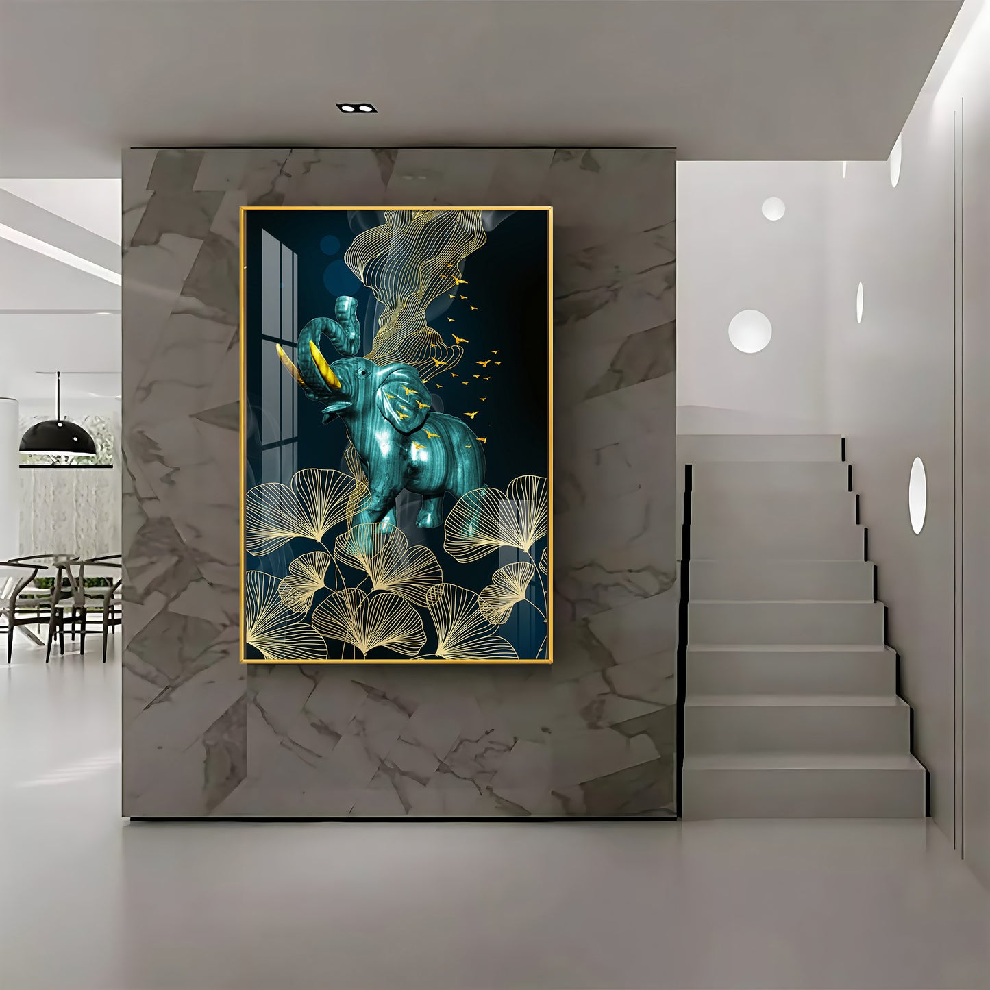Blue Elephant Premium Acrylic Vertical Wall Art