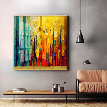 Multi Color Abstract Art Premium Acrylic Square Wall Art