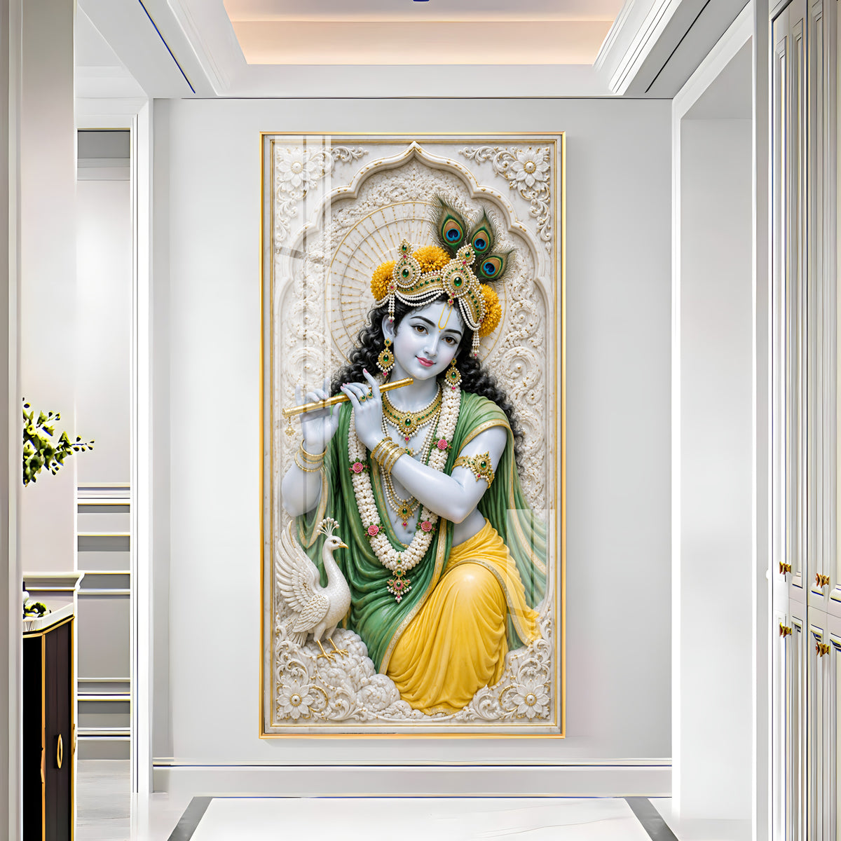 Divine Murali Krishna Premium Acrylic Vertical Wall Art