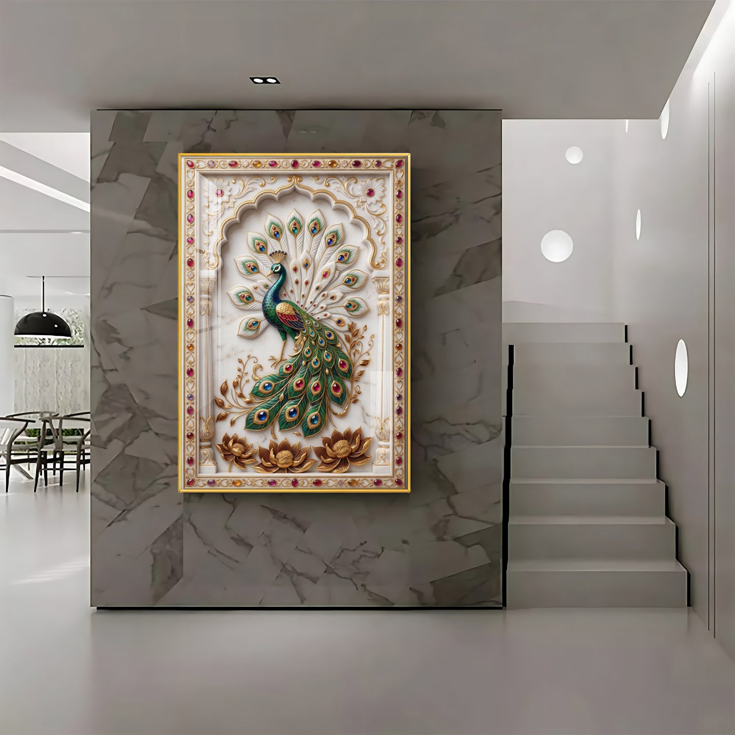 Beautiful Peacock Premium Acrylic Vertical Wall Art