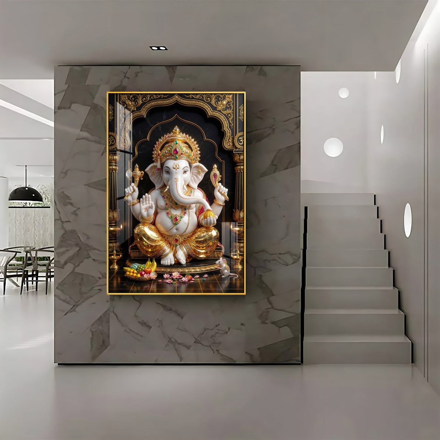 Hindu Lord Ganesh Ji Premium Acrylic Vertical Wall Art