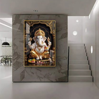 Hindu Lord Ganesh Ji Premium Acrylic Vertical Wall Art