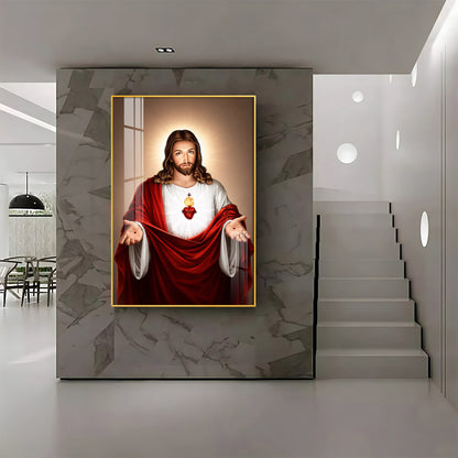 Jesus Christ With The Sacred Heart Premium Acrylic Vertical Wall Art