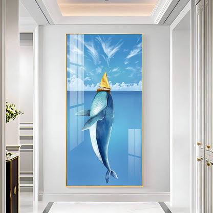 Cartoon Whale Premium Acrylic Vertical Wall Art