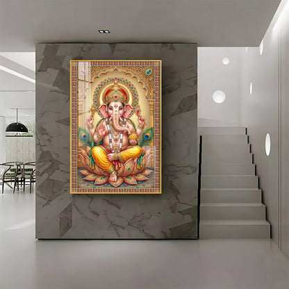 God Ganpati Ji Premium Acrylic Vertical Wall Art