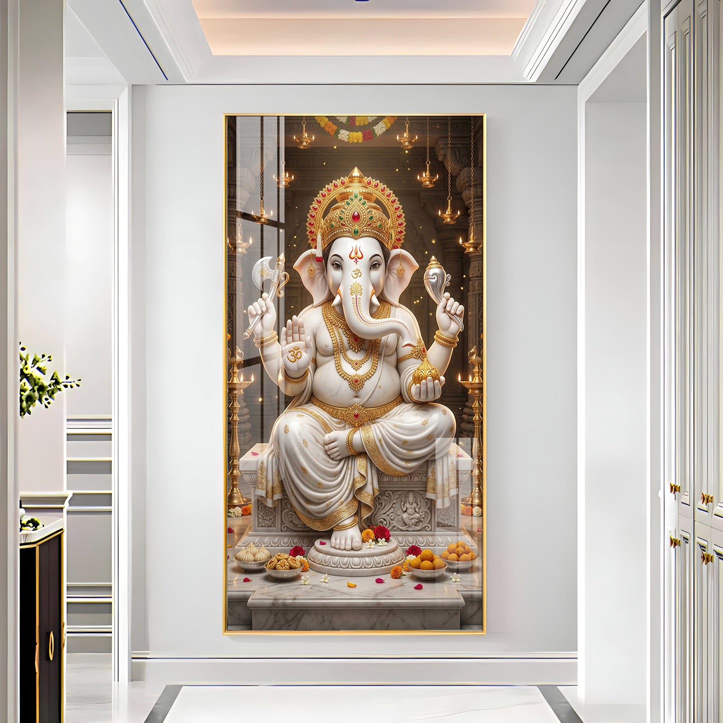 Divine Blessings Of Ganesh Ji Premium Acrylic Vertical Wall Art