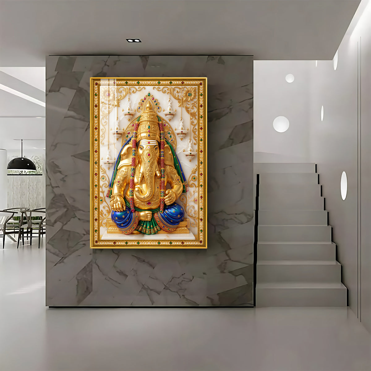 Pillayarpatti Karpaga Vinayagar Premium Acrylic Vertical Wall Art