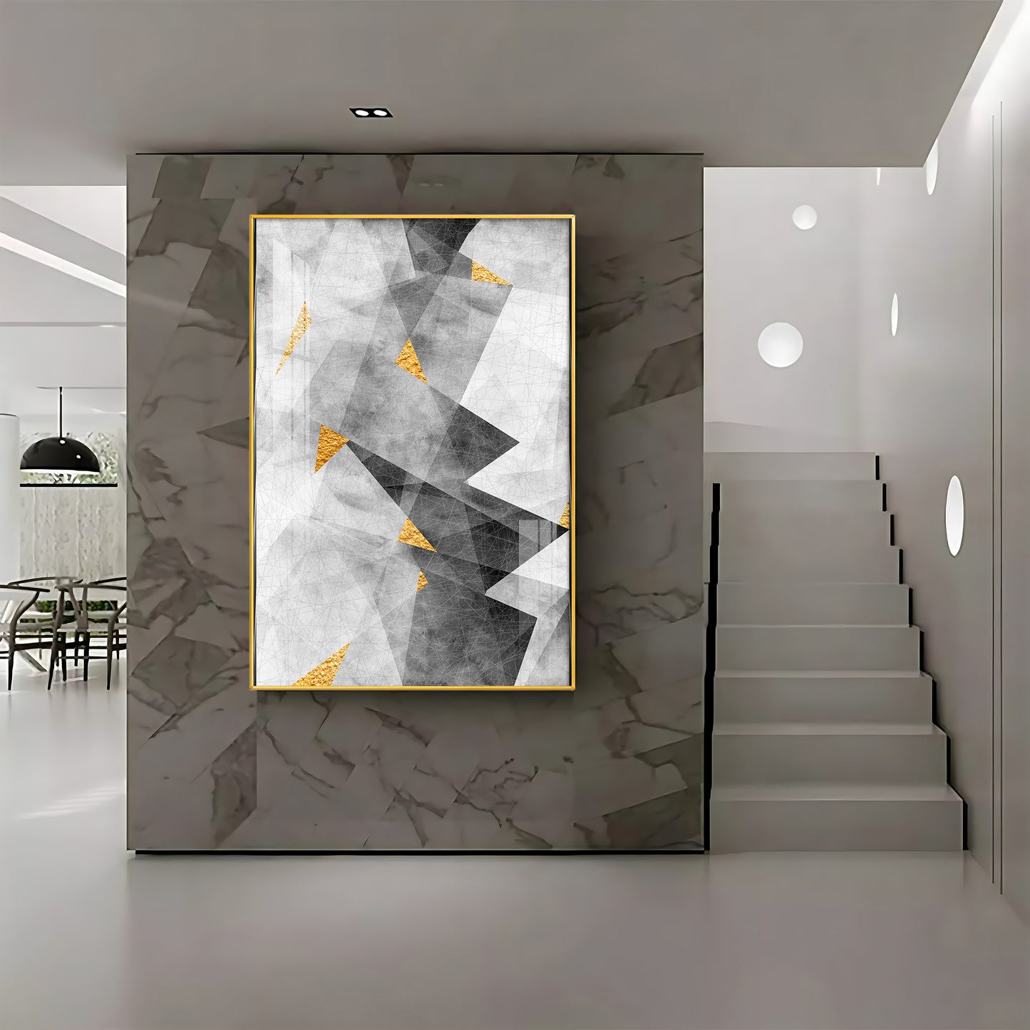Triangular Opulence Premium Acrylic Vertical Wall Art
