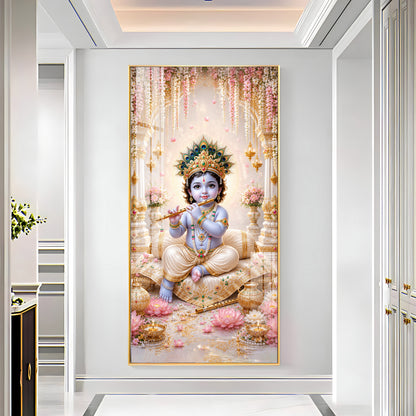 Baal Krishna Premium Acrylic Vertical Wall Art