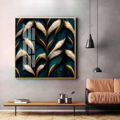 Feathers Premium Acrylic Square Wall Art