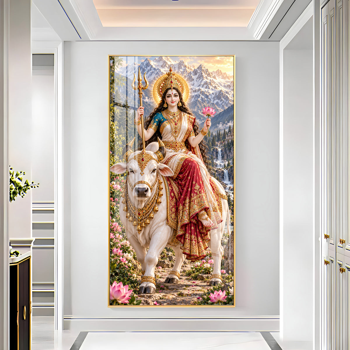 Maa Shailputri Premium Acrylic Vertical Wall Art
