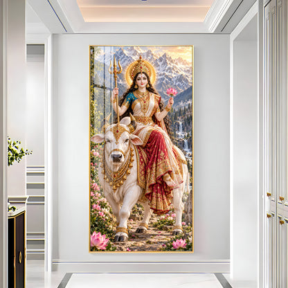 Maa Shailputri Premium Acrylic Vertical Wall Art
