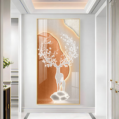 Modern White Deer Premium Acrylic Vertical Wall Art