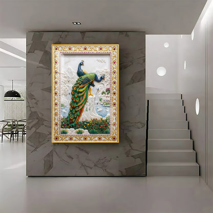 Beautiful Two Peacocks Premium Acrylic Vertical Wall Art