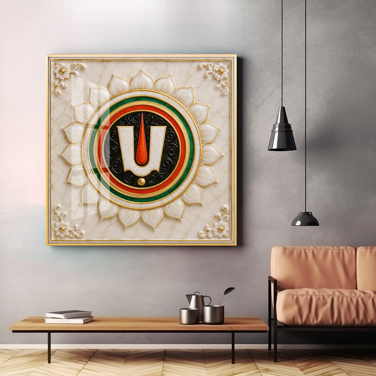 Sacred Thiruman Namam Premium Acrylic Square Wall Art