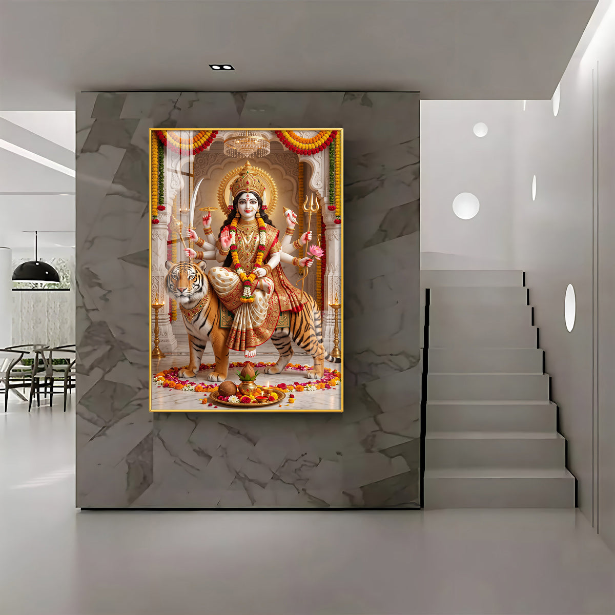 Divine Sherawali Maiya Premium Acrylic Vertical Wall Art