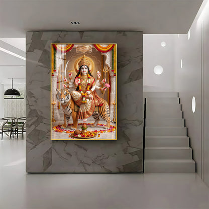 Divine Sherawali Maiya Premium Acrylic Vertical Wall Art