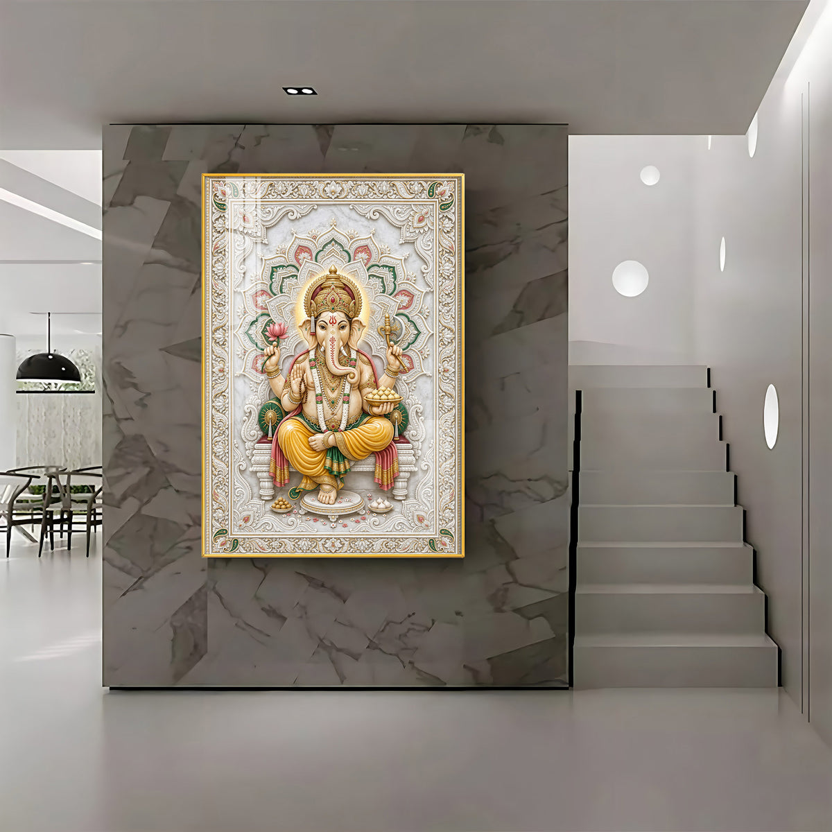 Lord Vinayak Premium Acrylic Vertical Wall Art