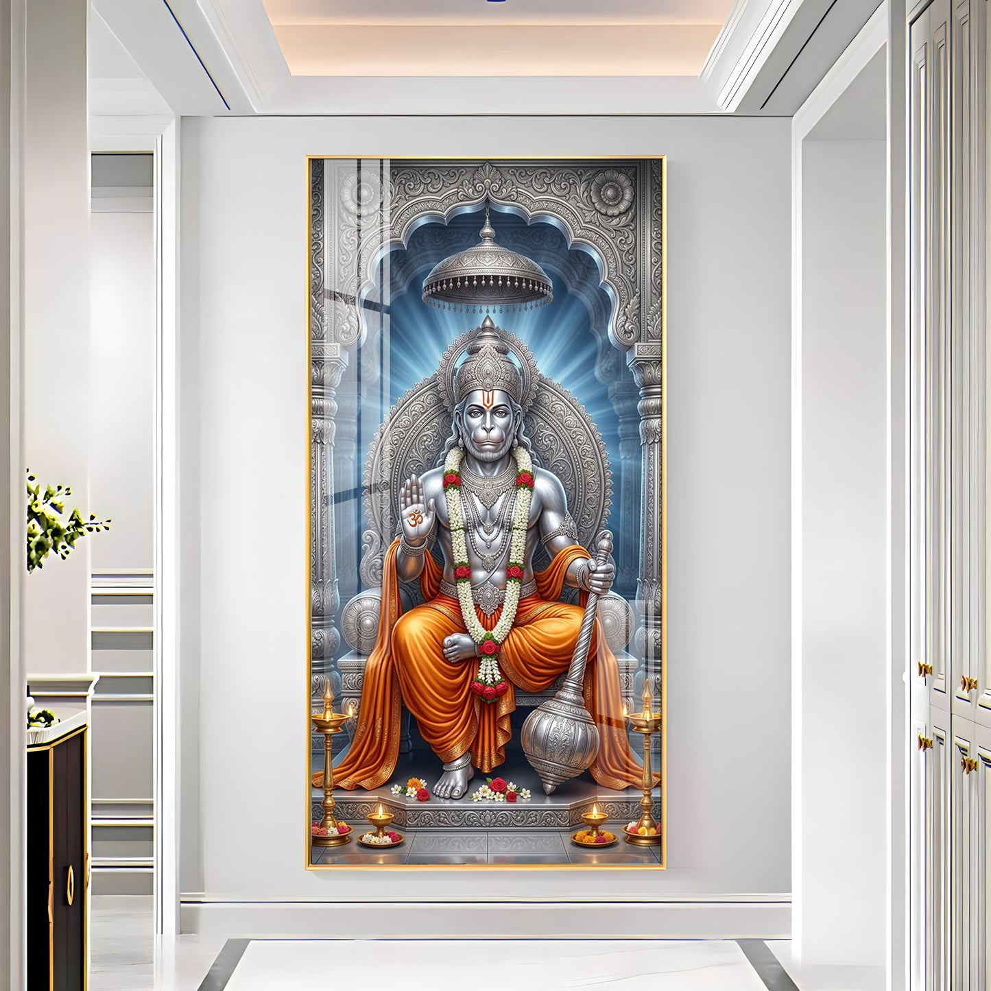 Exalted Hanuman Ji Premium Acrylic Vertical Wall Art