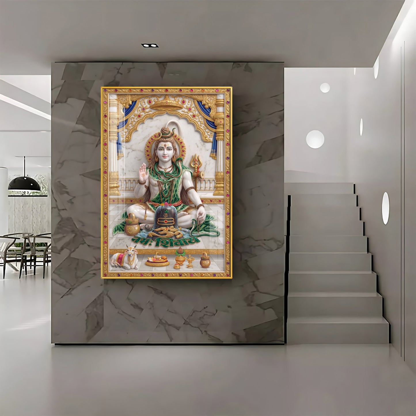 Lord Shiv Shankar Premium Acrylic Vertical Wall Art