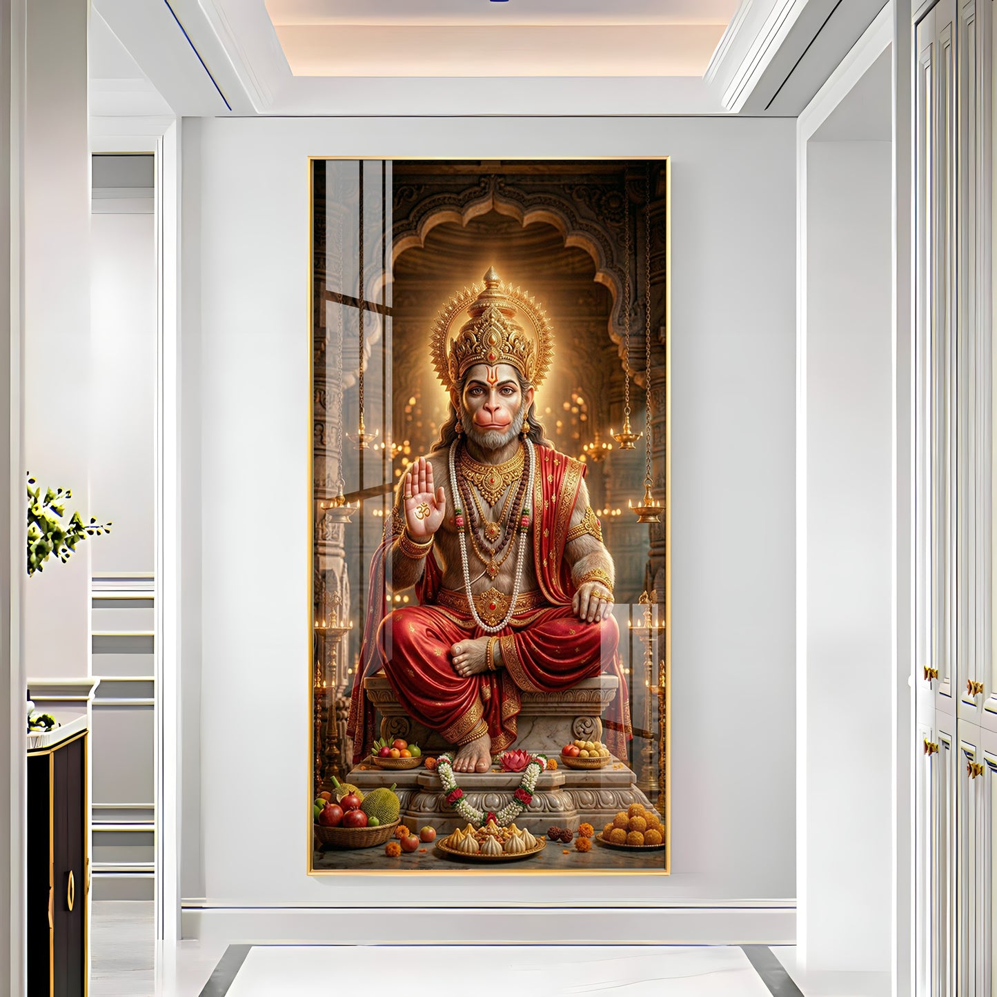 Hanuman Ji Blessing Premium Acrylic Vertical Wall Art