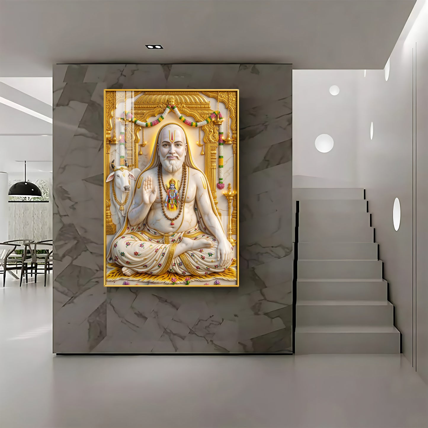 Sri Guru Raghavendra Swamy Premium Acrylic Vertical Wall Art
