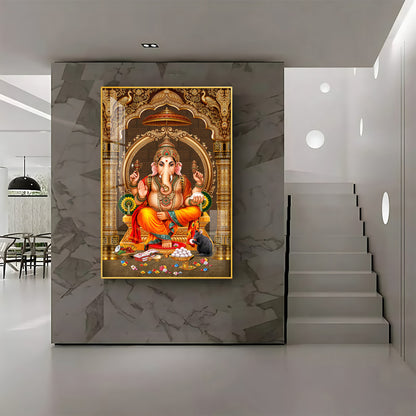 Lord Ganesha Ji Premium Acrylic Vertical Wall Art