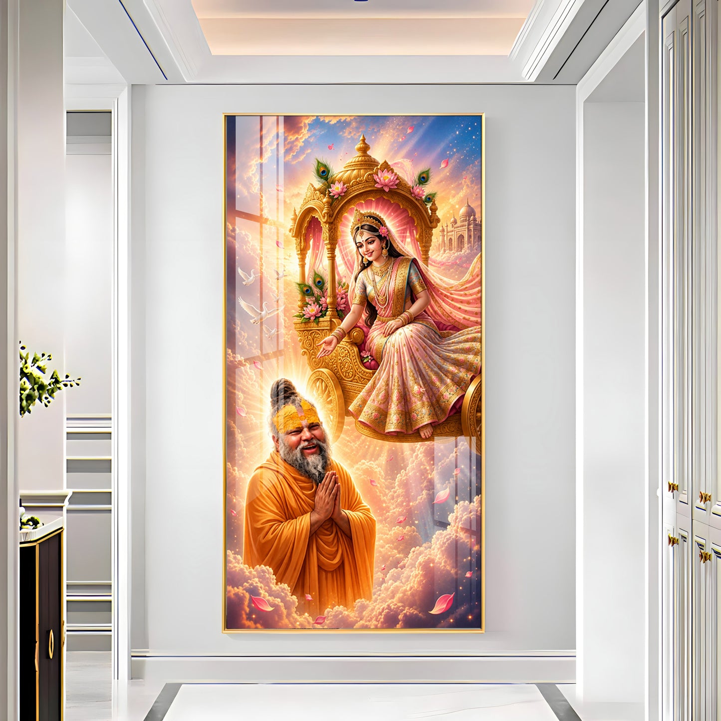 Shri Radha Rani & Premanand Maharaj Premium Acrylic Vertical Wall Art