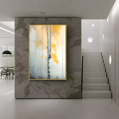 Serene Fogfall Tree Premium Acrylic Vertical Wall Art