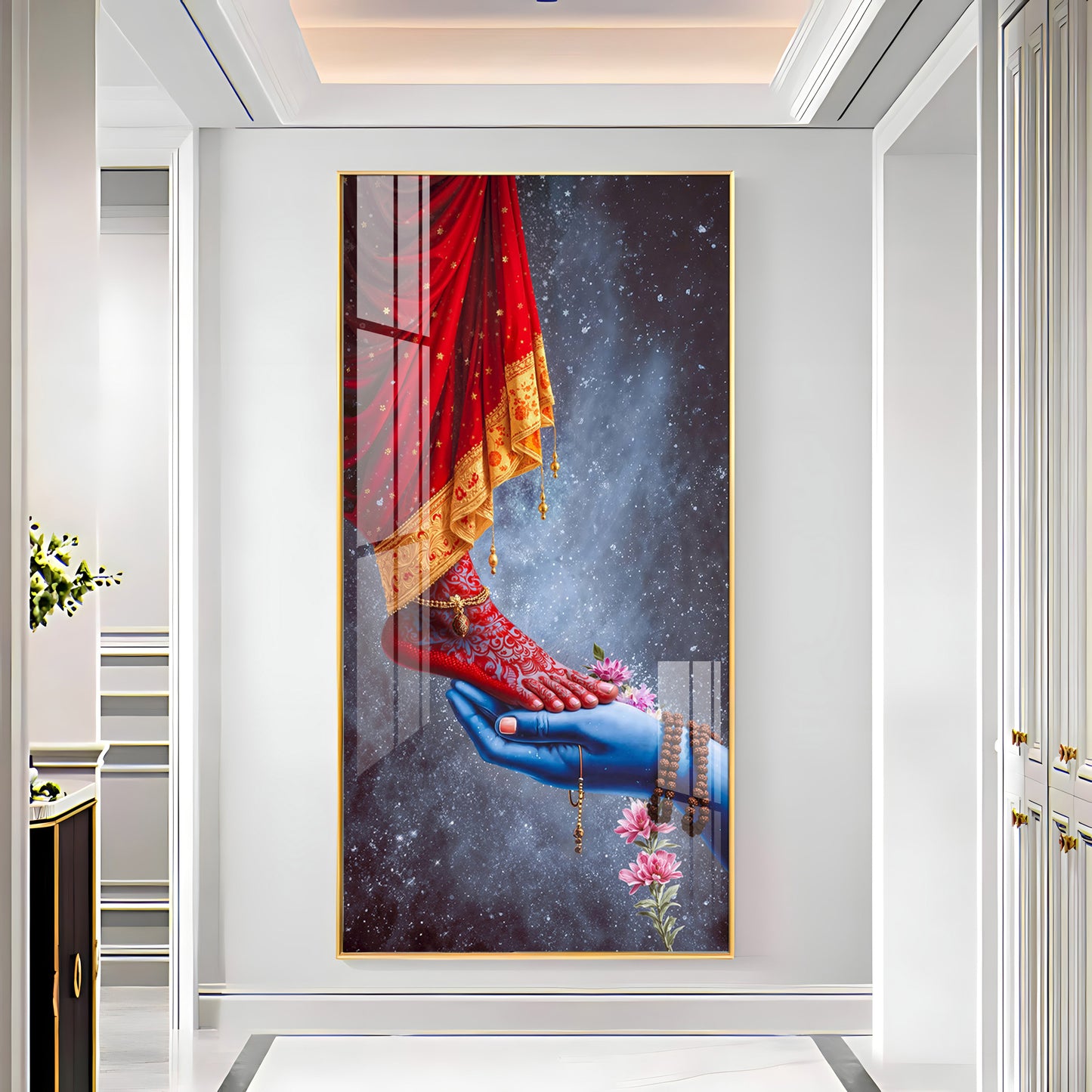 Feet Of Shri Parvati With Shiv Ji Hand Premium Acrylic Vertical Wall Art