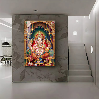 God Ganesha Premium Acrylic Vertical Wall Art